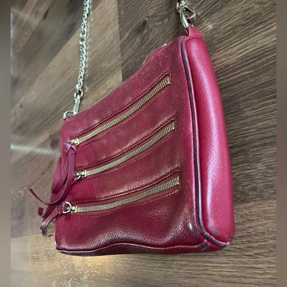 Vintage 90s Y2K Danier Leather Crossbody Chain/Zipper Purse - Picture 4 of 17